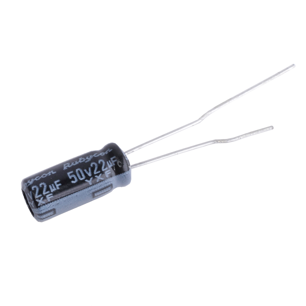 22uF 50V YXF 5x11mm 105°C  (50YXF22MEFCT15X11-RUBYCON) (электролитический конденсатор)