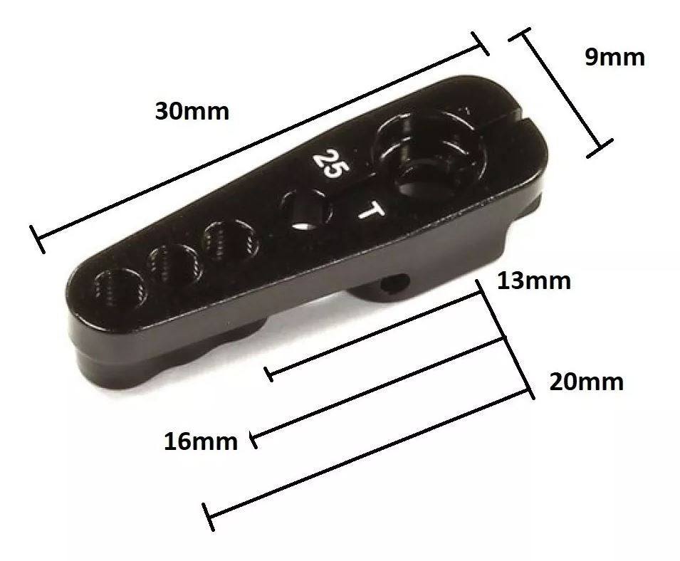 Hebel für Servo schwarz 25T, M-129 Hebel für Servo schwarz 25T, M-129
