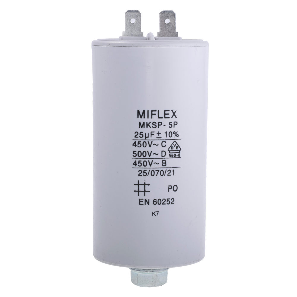 25uF 450V ±10% O45 x 83mm, mit Klemmen ( I15KV625K-B) (Motorkondensator)