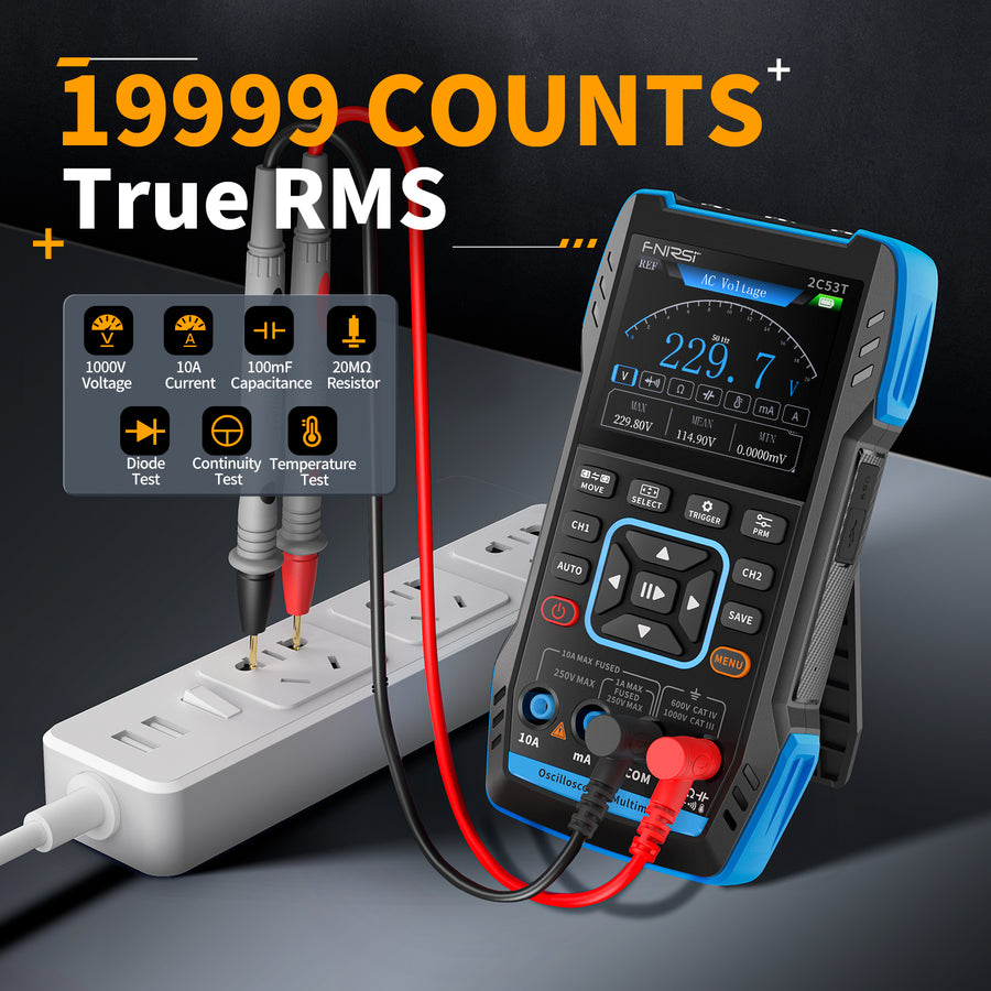 2C53T Standard Handheld 3 In 1 Oscilloscope with P6100 probe