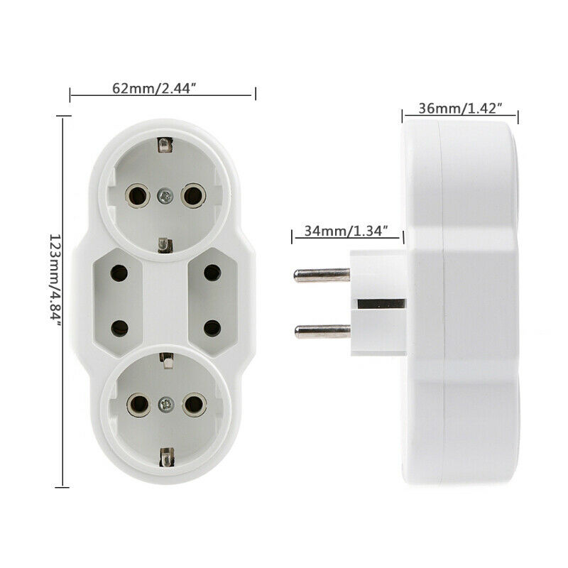 Сетевой разветвитель на 4 розетки (2 Shuko + 2 Europlug)