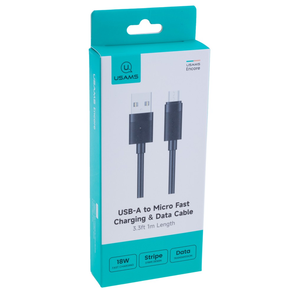 SJ779 U94 USB-A to Micro 2A Fast Charging & Data Cable (SJ779USB01 Black – USAMS)