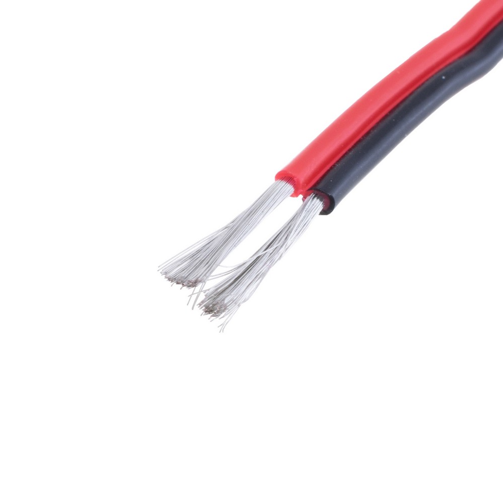Силіконовий провід 2-жильний 20AWG (0.5mm2-100/0.08TS) чорний, червоний