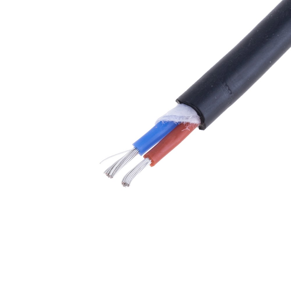 Силіконовий провід 2-жильний в чорній оболонці 19AWG(0.75mm2 30/0.18/TS) синій, коричневий Силіконовий провід 2-жильний в чорній оболонці 19AWG(0.75mm2 30/0.18/TS) синій, коричневий