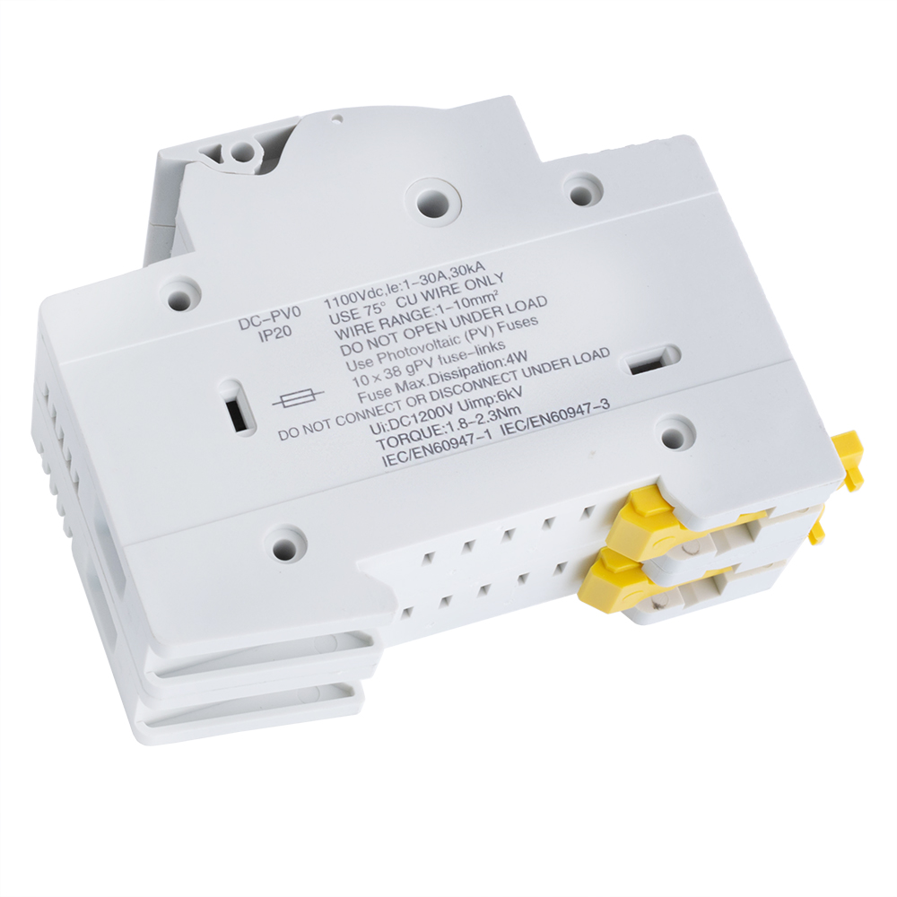 Держатель предохранителей 2P PV max32A DC 1000V10x38mm на DIN-рейку (TOPV-32 — TOMZN)