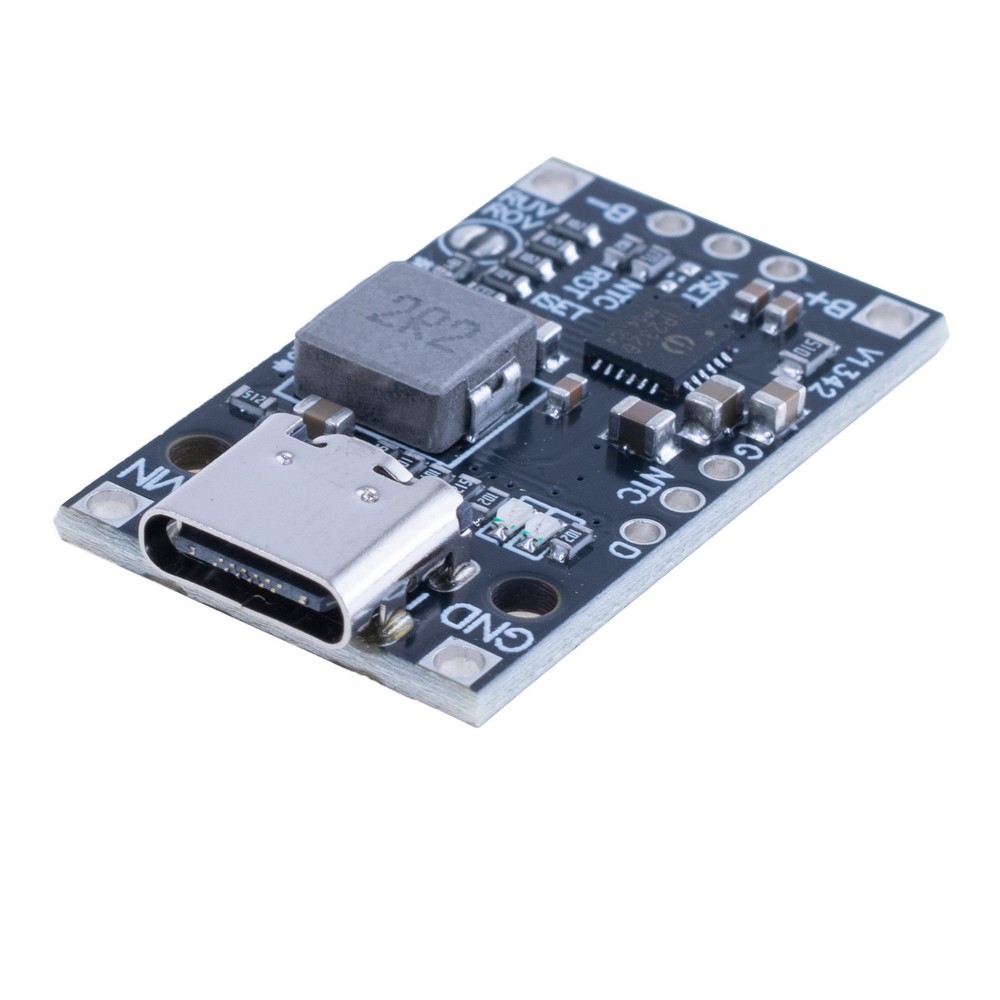 Зарядниий модуль літієвої батареї 2S/3S 18650 з USB type-C, TN13-10