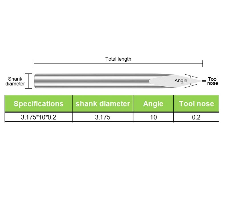 Гравировальная фреза 3.175*10*0.2