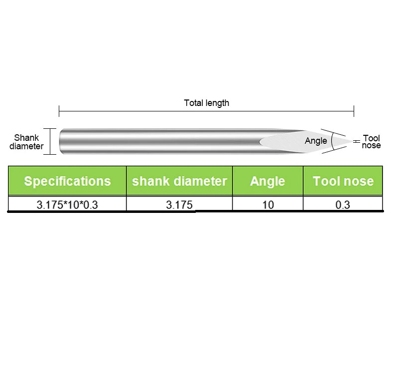 Гравировальная фреза 3.175*10*0.3
