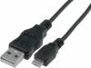 Kabel USBA-plug - USBmicro - plug Lange 1,8m, schwarz (MIUSB-166-1.8A ) Kabel USBA-plug - USBmicro - plug Lange 1,8m, schwarz (MIUSB-166-1.8A )