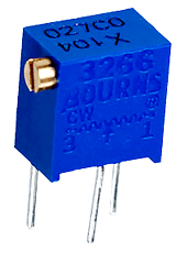 100 kOhm 3266X-1-103-Bourns (Potentiometer Trimmer Ausfuhrungs-, Einstellung seitlich; 6,71x7,24x4,88mm)