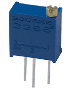 2 kOhm 3296Y-1-202-Bourns (Potentiometer Trimmer Multiturn 3/8" Ausfuhrungs-, Einstellung oben; 9,53x10,03x4,83mm)