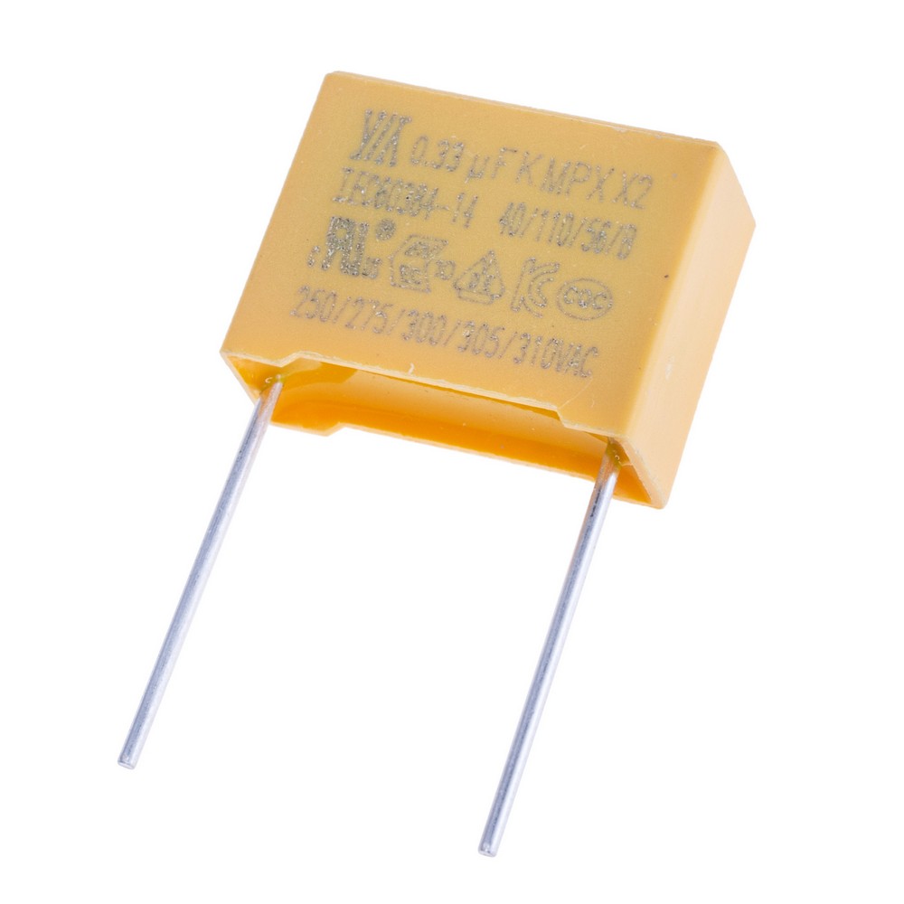 MPX 330nF 310VAC J(±5%), P=15mm, 18x13,5x7,5mm X2-334K310VACD3 YY-конденсатор плівковий