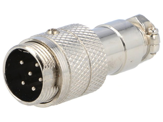 MIC 345 Stecker 5-Kontakte. auf Kabel . Metallgehause