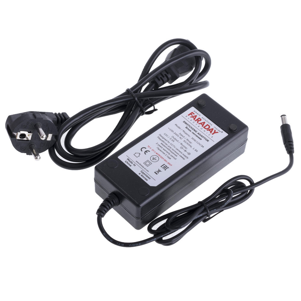 Блок питания 36W/12V/3A EU Type F Блок питания 36W/12V/3A EU Type F