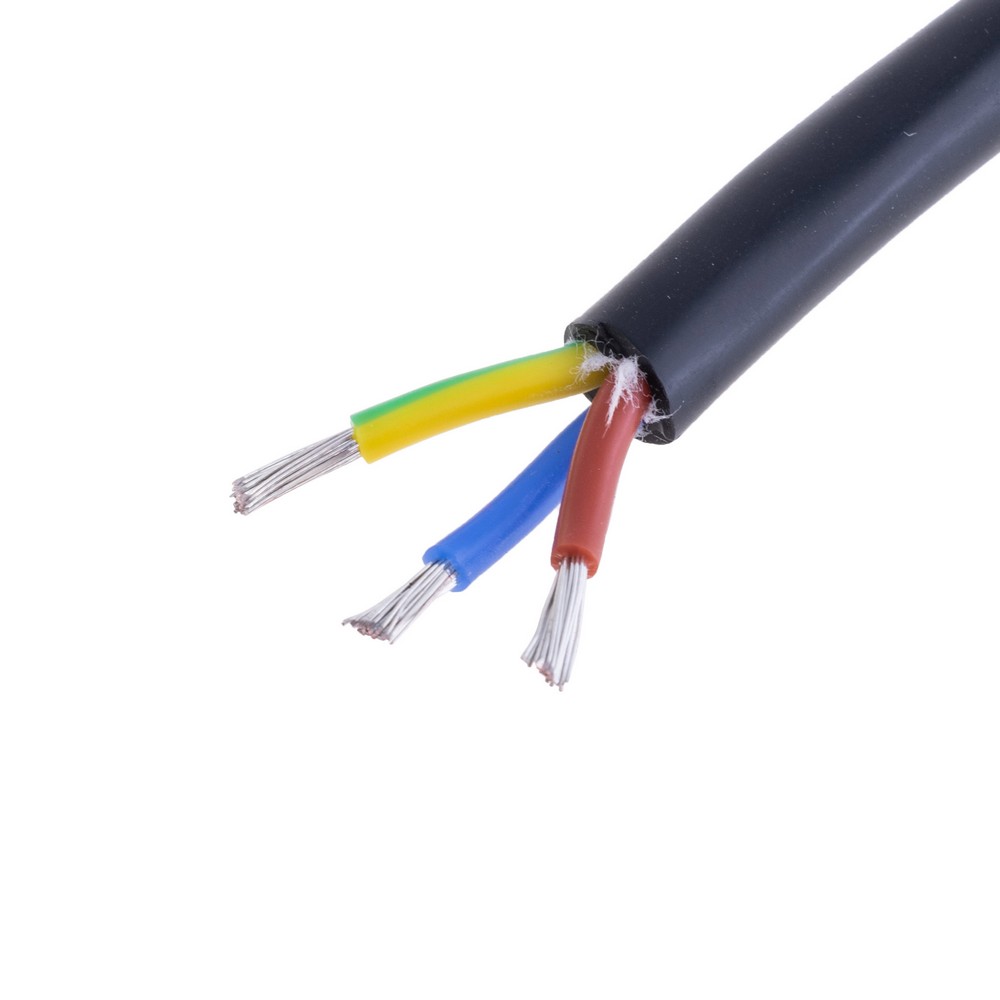 Силіконовий провід 3-жильний в чорній оболонці 16AWG(1.5mm2 30/0.25/TS) коричневий, синій, жовто-зелений