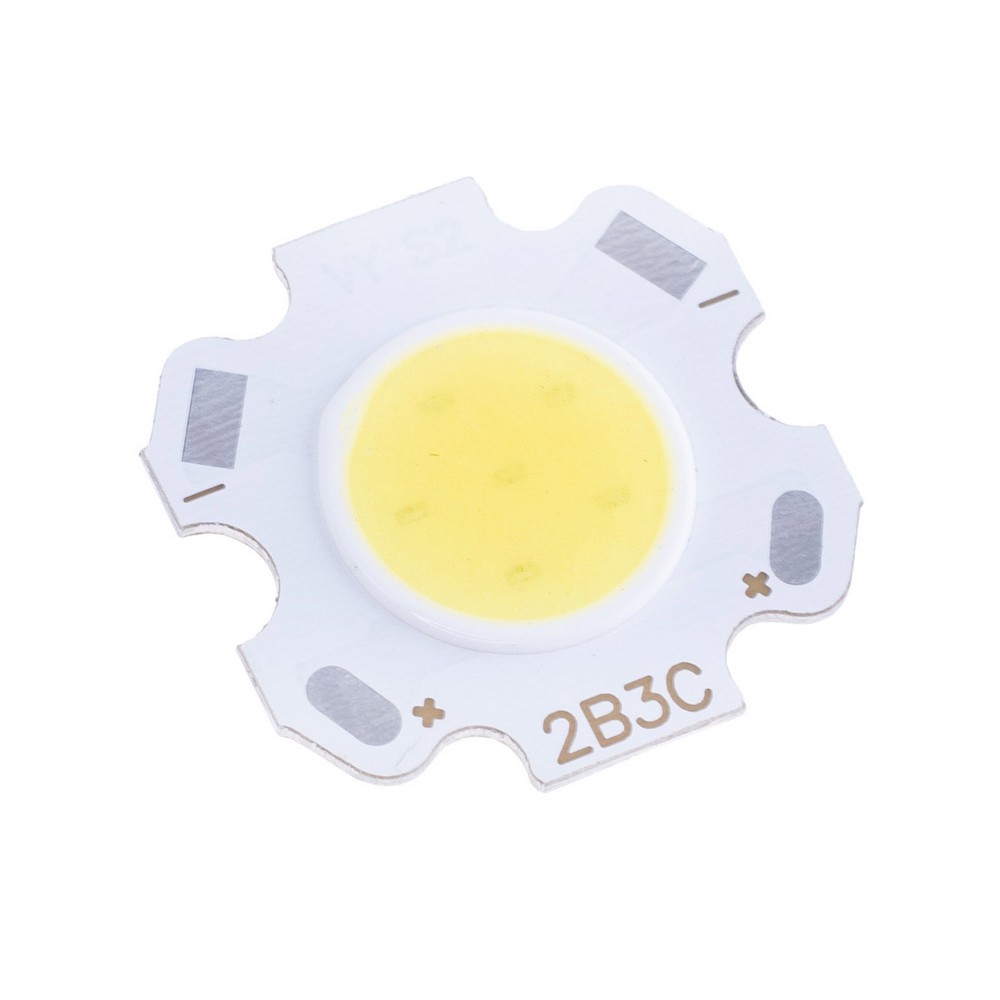 Світлодіод COB 1313 3W 6500K, 250mA(Max) @ DC 9-12V, 270-300LM, 20x20mm Світлодіод COB 1313 3W 6500K, 250mA(Max) @ DC 9-12V, 270-300LM, 20x20mm
