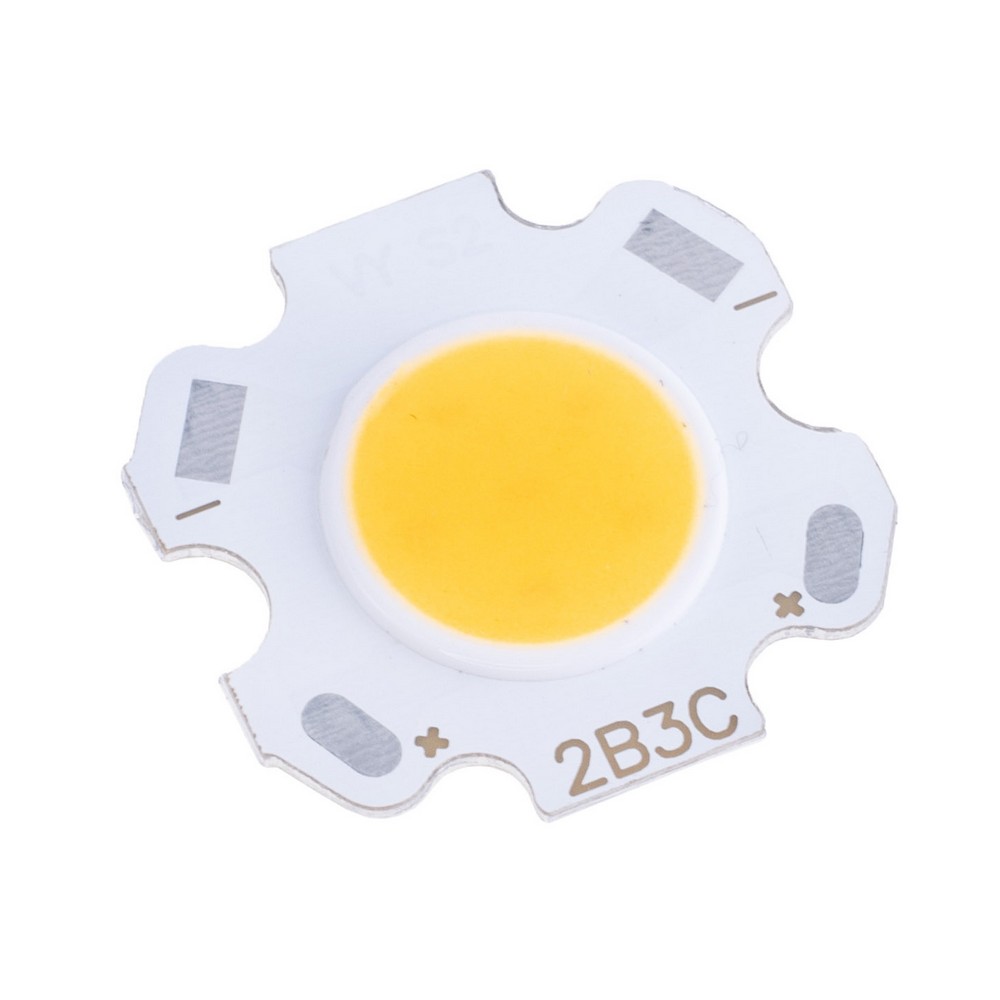 Світлодіод COB 1313 3W 3000K, 250mA(Max) @ DC 9-12V, 270-300LM, 20x20mm Світлодіод COB 1313 3W 3000K, 250mA(Max) @ DC 9-12V, 270-300LM, 20x20mm
