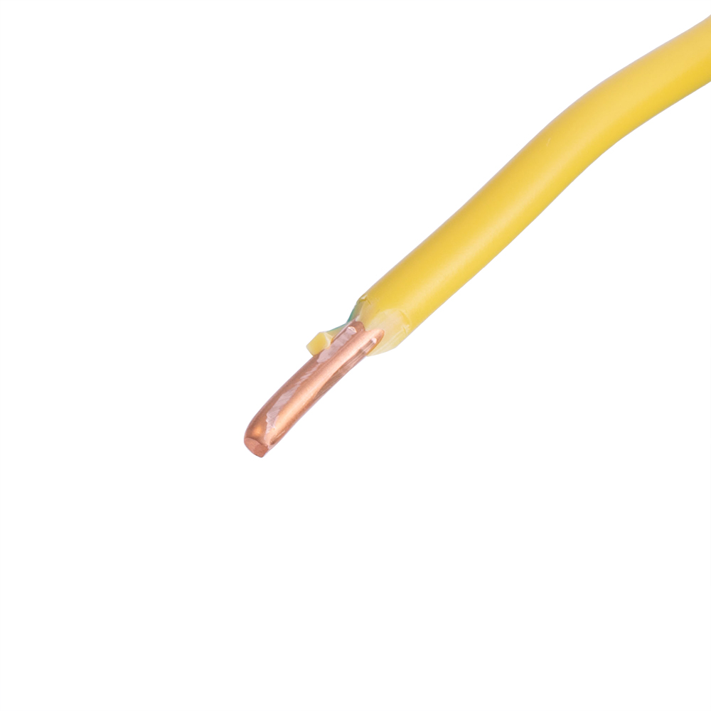Провод монолитный 4.0mm2 (12AWG/D2.25мм, медь, PVC), желто-зеленый