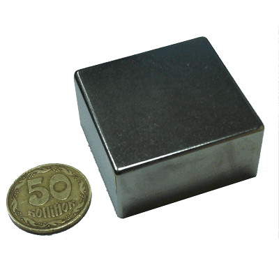 Neodym Magnet, Block 40 x 40 x 20 mm 80 kg (N42), Ni+Cu+Ni (Nickel)