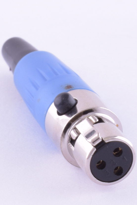 Штекер "мама" mini xlr 3P, на кабель, синий (GT3-1401-3P-BL)