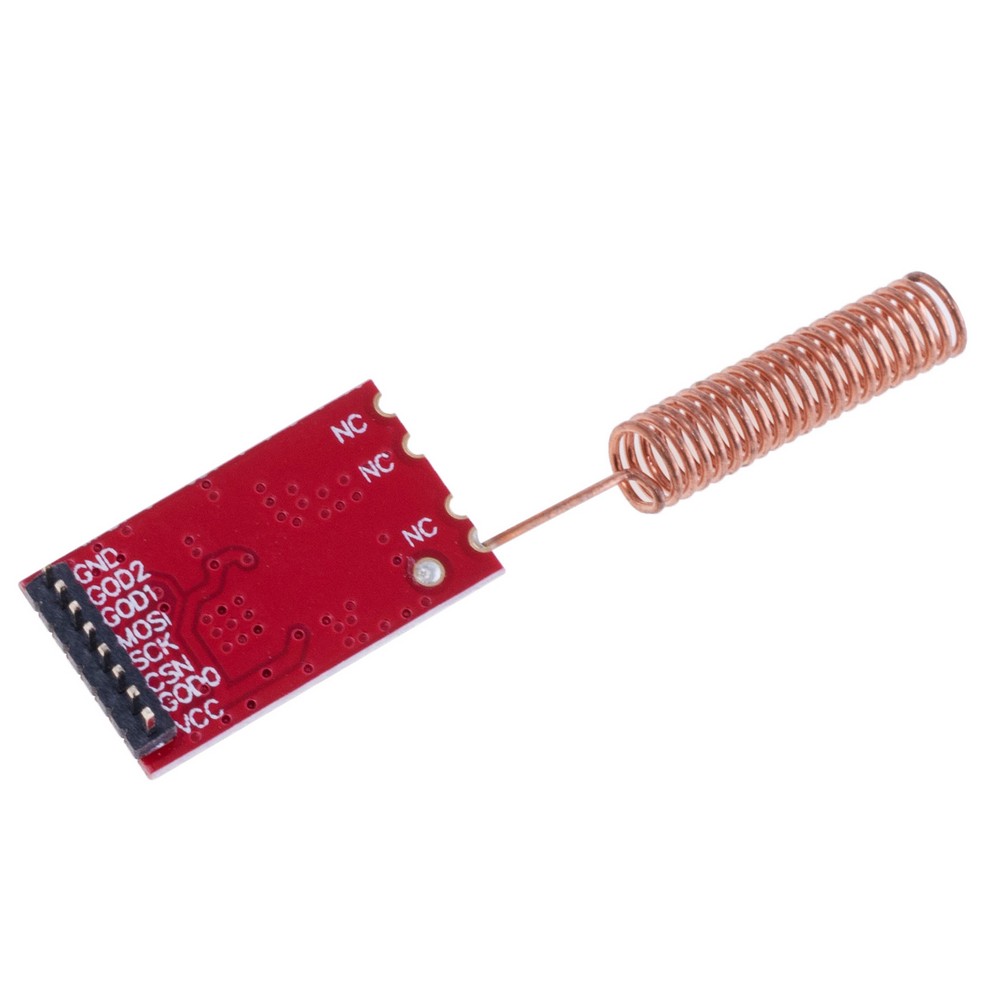 Трансивер 433MHZ на базі CC1101 з антеною, червона плата.