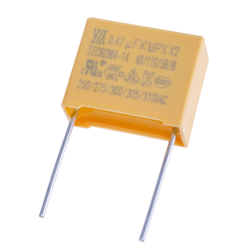 MPX 470nF 310VAC J(±5%), P=15mm, 18x14,5x8,5mm X2-474K310VACD4 YY-конденсатор плівковий