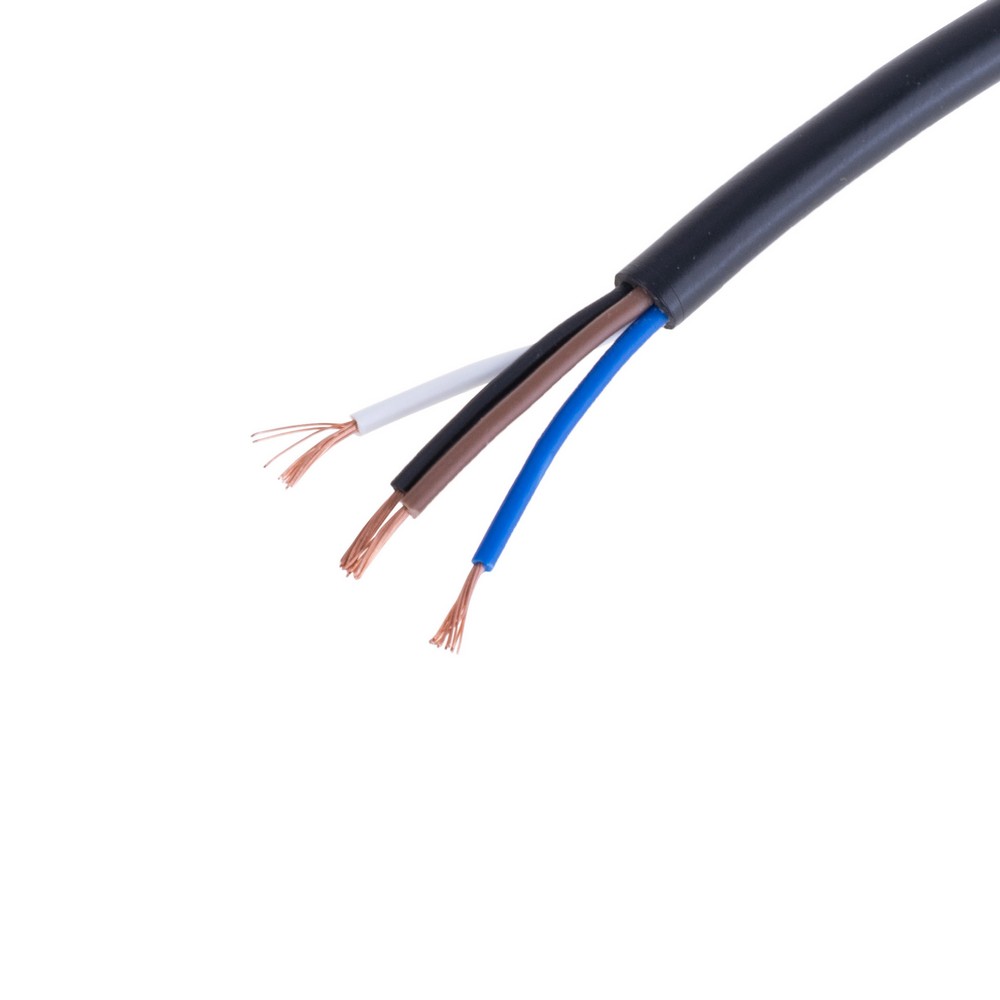 Провід круглий 4 x багатожильний в чорній оболонці 25AWG (PVC, 12/0.14/AS) коричневий+синій+білий+коричневий Провід круглий 4 x багатожильний в чорній оболонці 25AWG (PVC, 12/0.14/AS) коричневий+синій+білий+коричневий