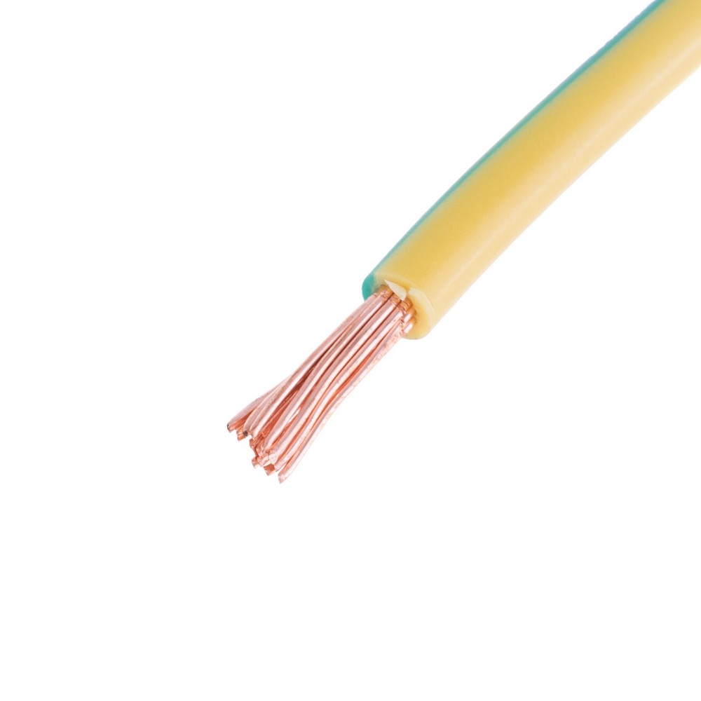 Провід багатожильний 4mm² (12AWG, 19xD0.52mm) жовто-зелений Провід багатожильний 4mm² (12AWG, 19xD0.52mm) жовто-зелений