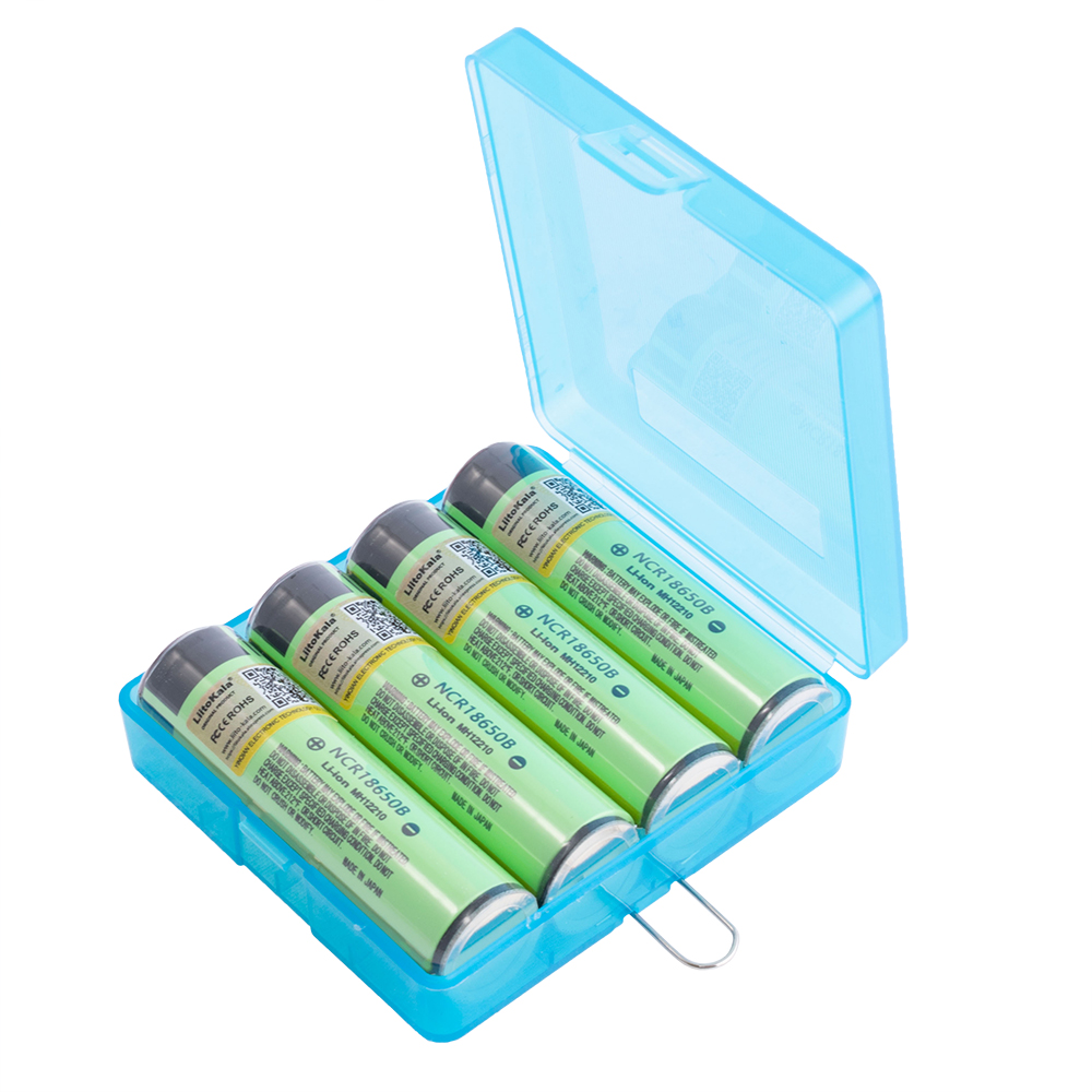 Plastik Box mit 4 Stk.(133031) Akkus NCR18650B 3400 mAh 3,7V mit Schutz PCB Liitiokala Plastik Box mit 4 Stk.(133031) Akkus NCR18650B 3400 mAh 3,7V mit Schutz PCB Liitiokala