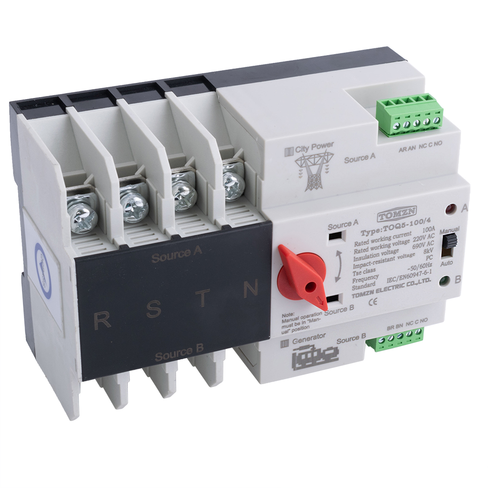 Автоматический переключатель ввода резерва 4P + 230V 100A (TOQ5-100/4P — TOMZN) Автоматический переключатель ввода резерва 4P + 230V 100A (TOQ5-100/4P — TOMZN)