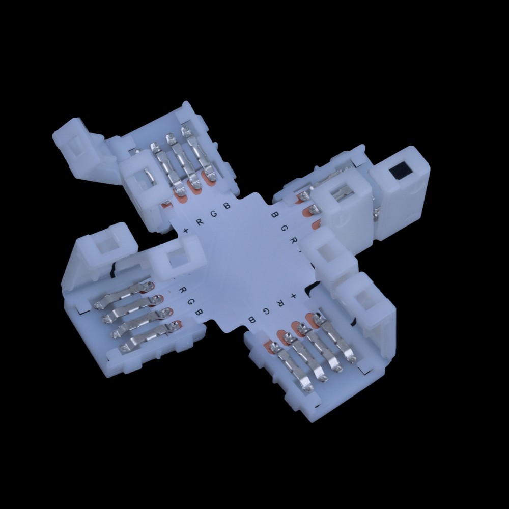 З'єднувач 4х стічок "X" 10mm LED 3528/5050, 4 контакта. З'єднувач 4х стічок "X" 10mm LED 3528/5050, 4 контакта.