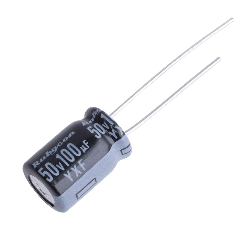 100uF 50V SD 5x11,5mm 105°C  (50YXF100MEFCT78X11.5-RUBYCON) (электролитический конденсатор)