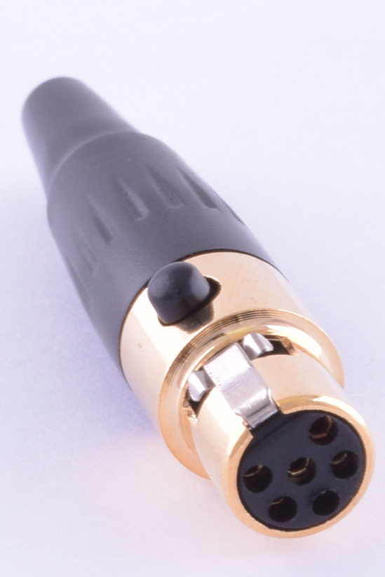 Штекер "мама" mini xlr 6P, на кабель, золоченое (GT3-1401-6P-G) Штекер "мама" mini xlr 6P, на кабель, золоченое (GT3-1401-6P-G)