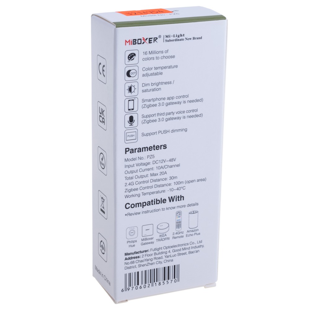 Контролер світлодіодних стрічок 5в1 Zigbee 3.0 + 2.4G, PZ5 Контролер світлодіодних стрічок 5в1 Zigbee 3.0 + 2.4G, PZ5
