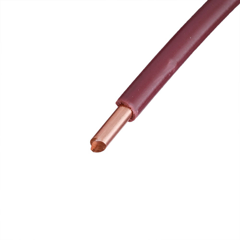 Провод монолитный 6.0mm2 (10AWG/D2.76мм, медь, PVC), коричневый