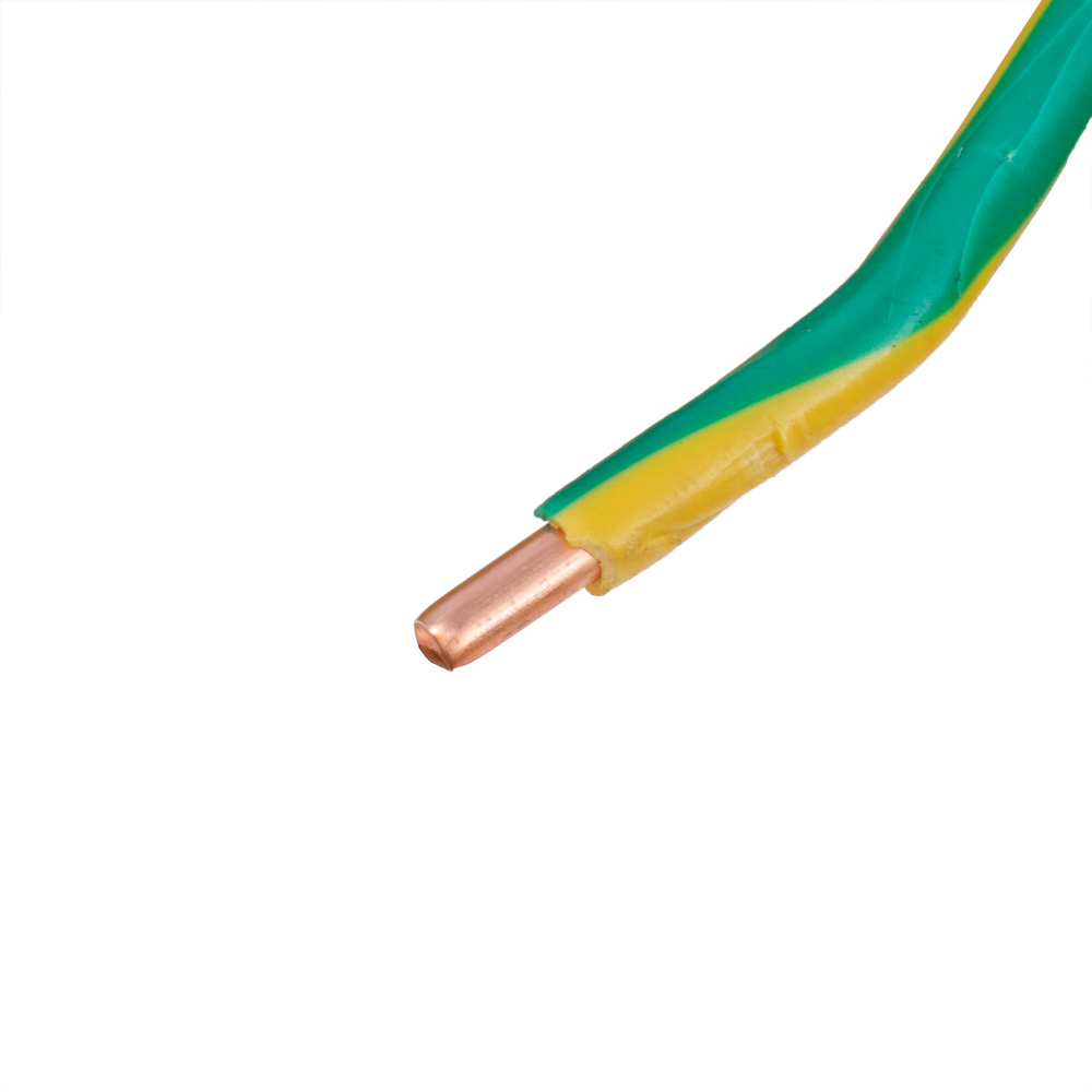 Провод монолитный 6.0mm2 (10AWG/D2.76мм, медь, PVC), желто-зеленый