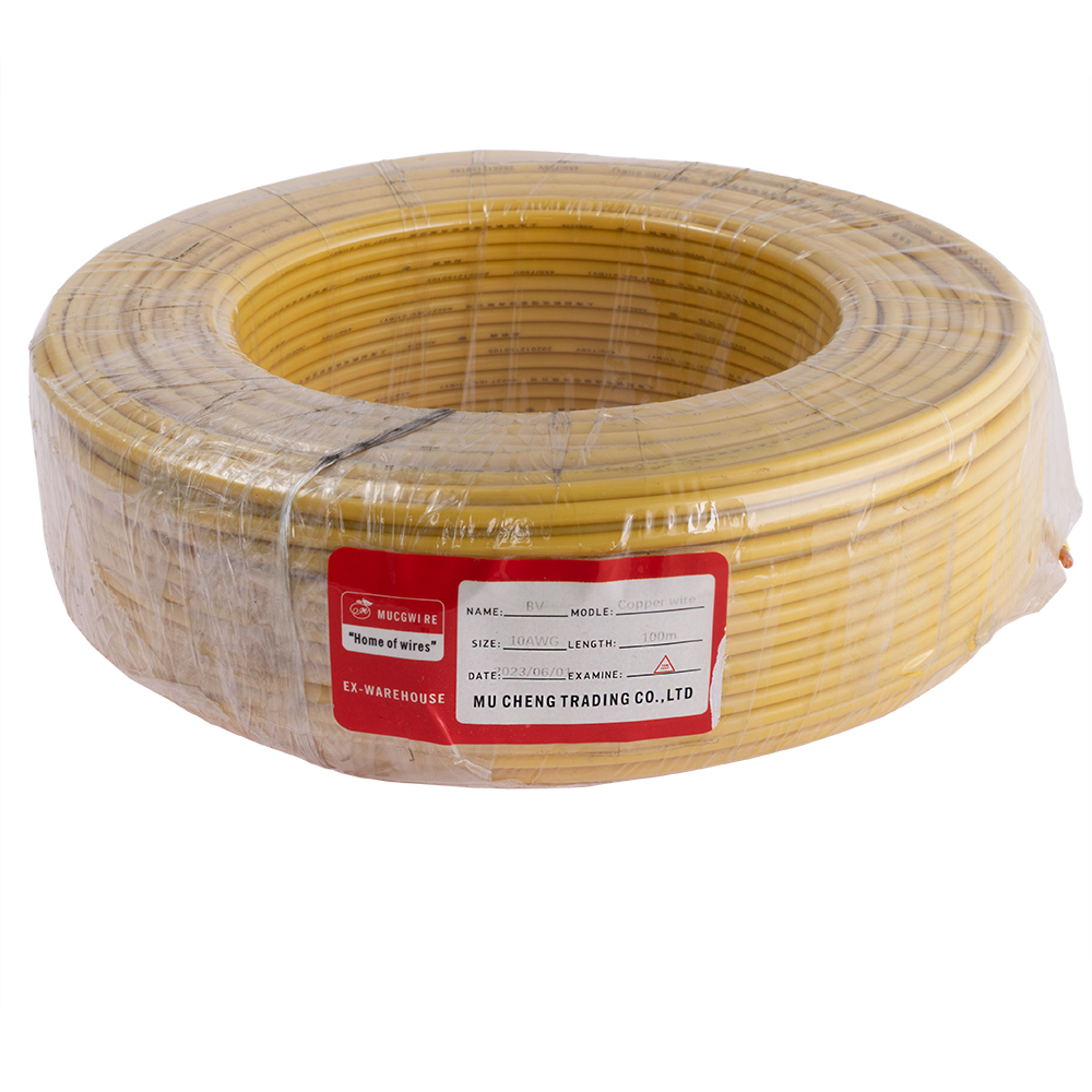 Провод монолитный 6.0mm2 (10AWG/D2.76мм, медь, PVC), желтый