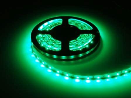 Светодиодная лента 220В, 3528 GREEN  60LEDS/meter (3528-60-220V-B GREEN)