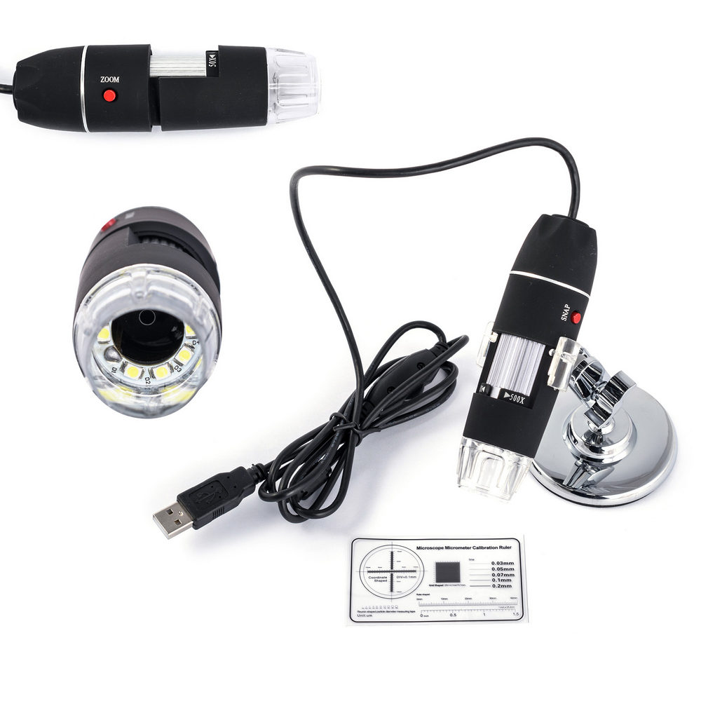 Mikroskop USB 1,3 MPix 25x-500x mit Stand CS02-500