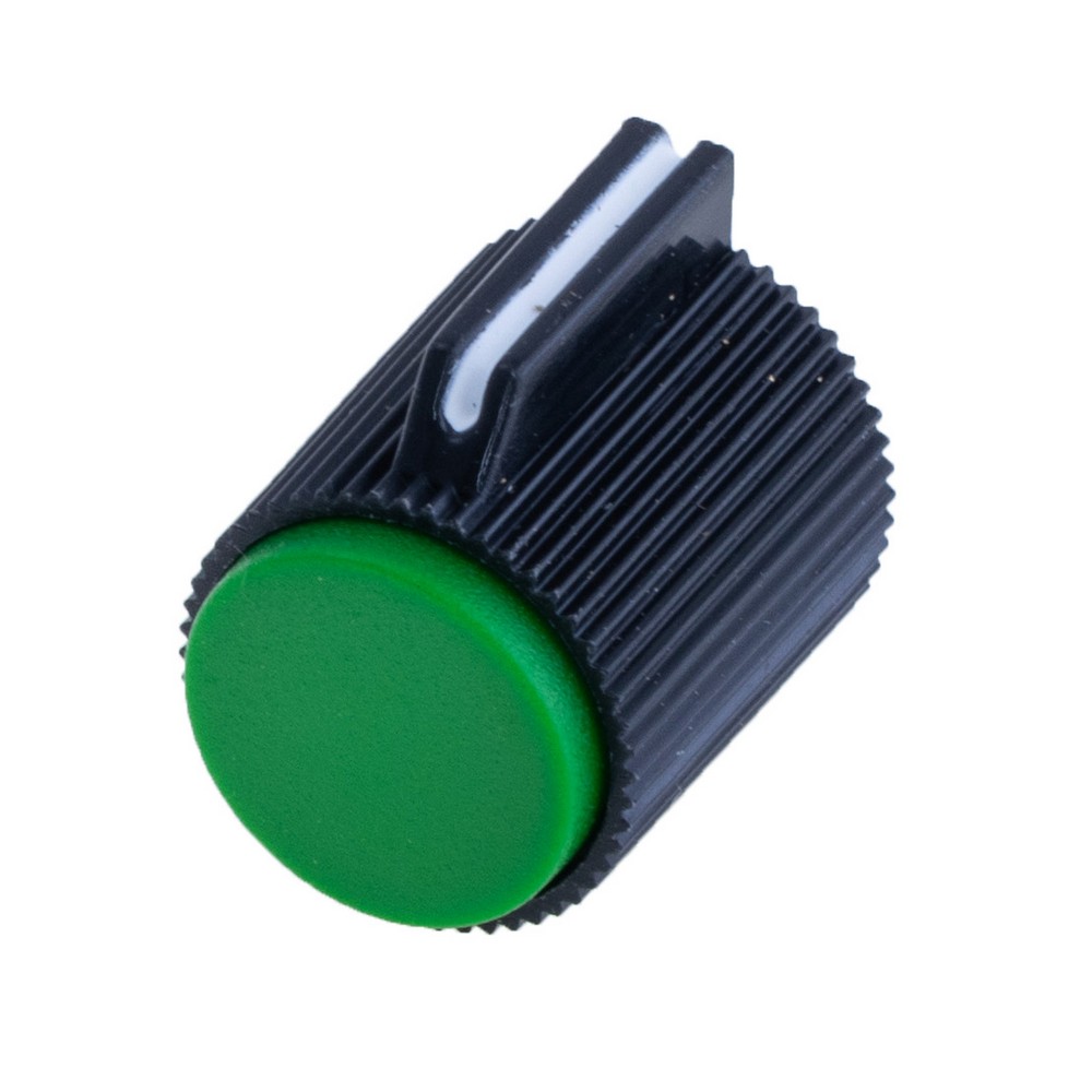 Ручка для потенціометра пластикова "зелена" на вісь 6мм , KN113-C Green Cap