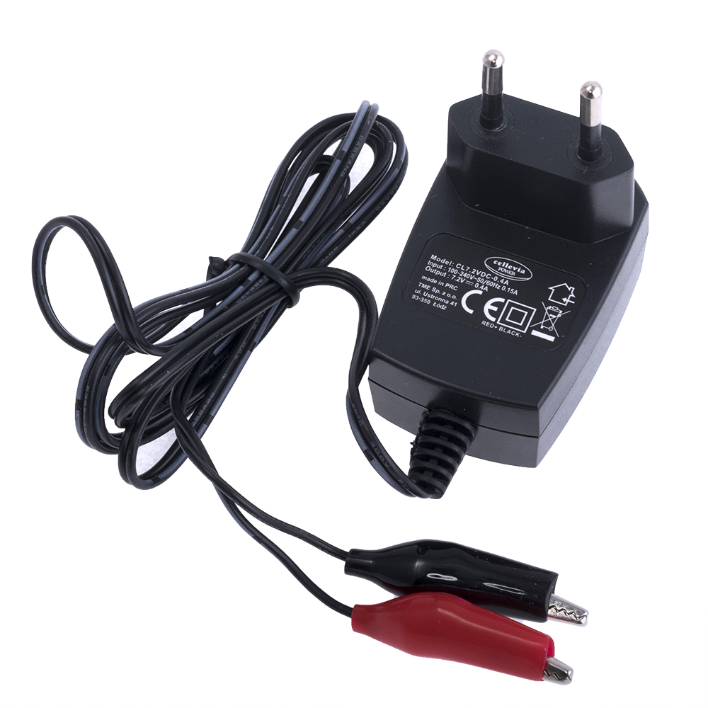 Зарядное для свинцовых аккумуляторов 7,2V/400mA (CL7.2VDC-0.4A) Зарядное для свинцовых аккумуляторов 7,2V/400mA (CL7.2VDC-0.4A)