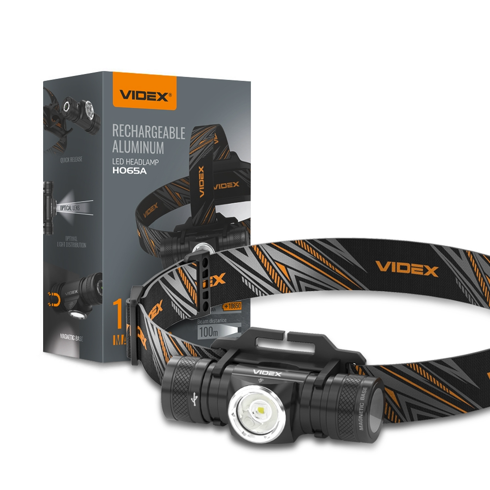 Налобный светодиодный фонарик VLF-H065A 1200Lm, VIDEX Налобный светодиодный фонарик VLF-H065A 1200Lm, VIDEX