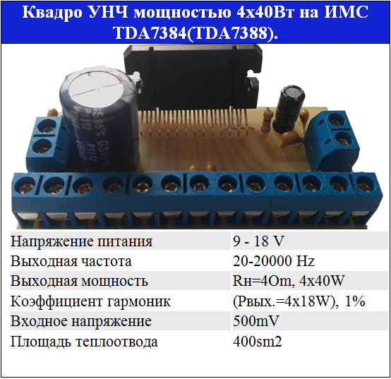 4-х Kanäle NFV 4х40W auf TDA7384(7560) /Twisted./