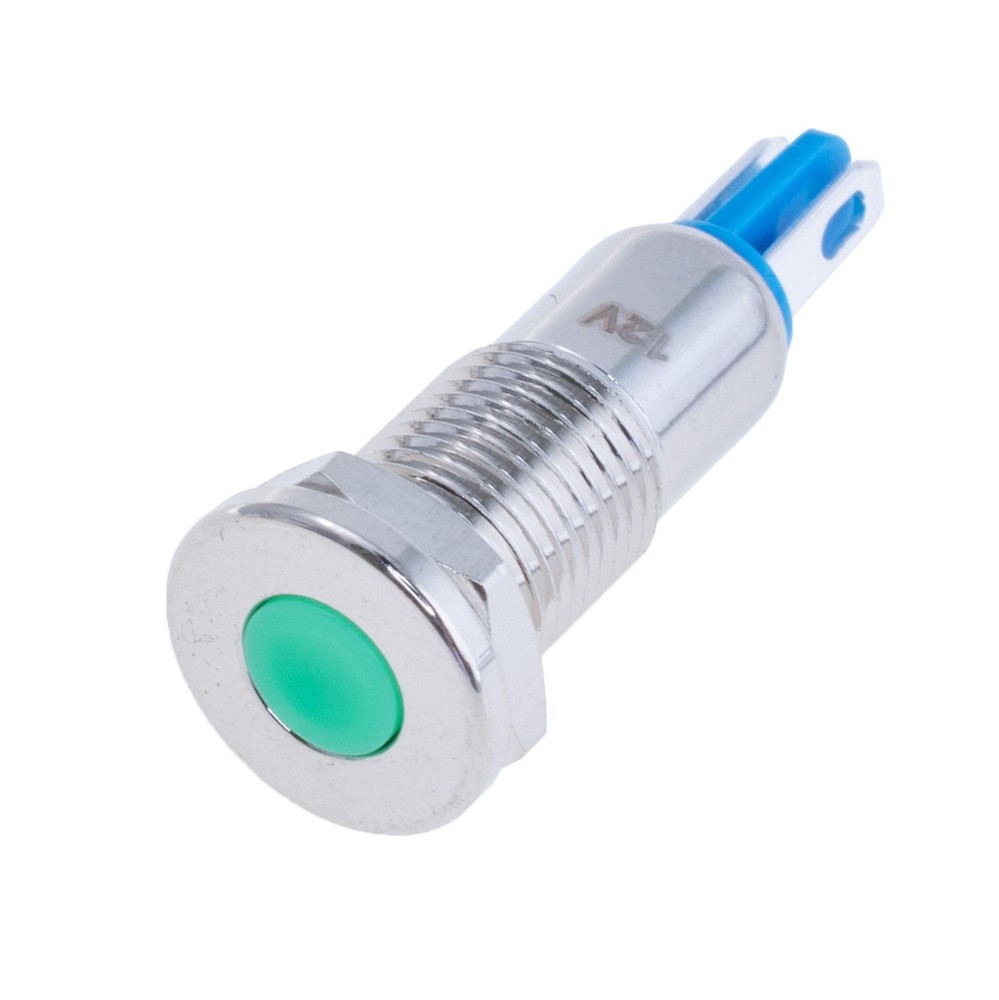 Anzeigeleuchte 8 mm mit grüner Beleuchtung IP67, 12V, GQ8A-D 12V GREEN Anzeigeleuchte 8 mm mit grüner Beleuchtung IP67, 12V, GQ8A-D 12V GREEN