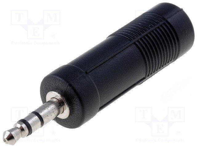 AC-005 Adapter 6,35mm Jack socket / 3,5mm Jack plug; stereo