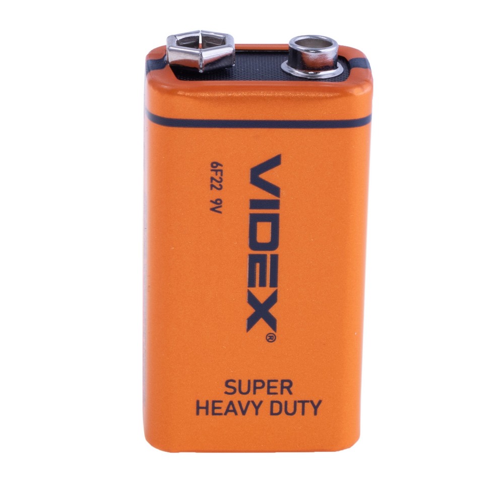 Батарейка "Крона" сольова 9V 1шт. VIDEX 6F22 super heavy duty