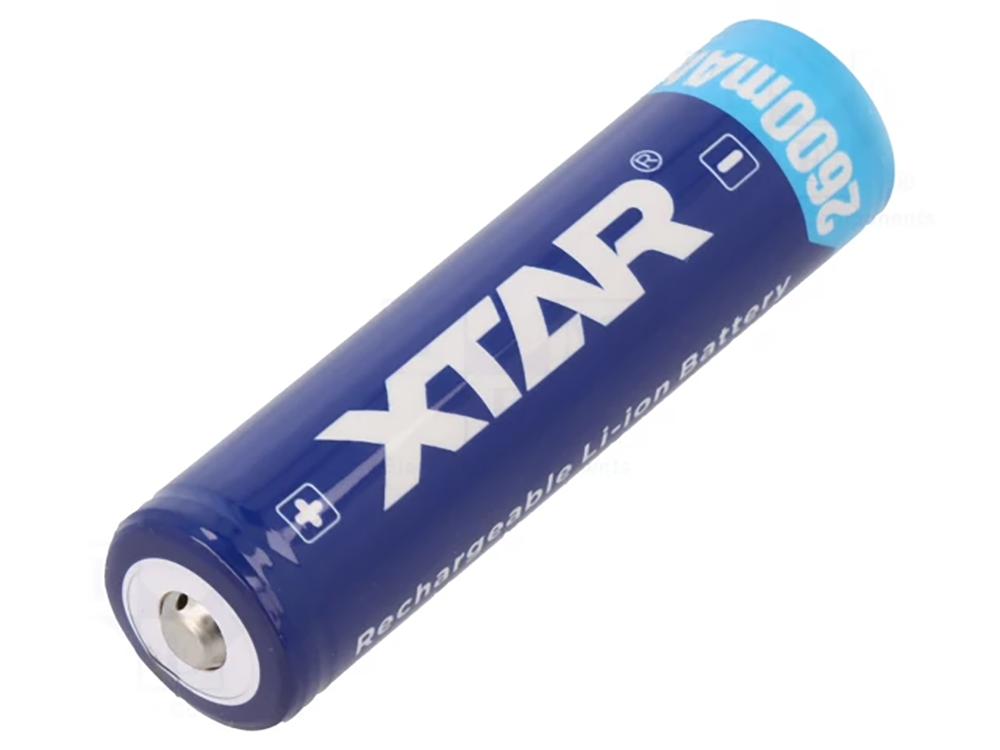 Аккумулятор XTAR ICR18650 3,7V 2600mAh+ PCB (ACCU-18650-2.6-4A)