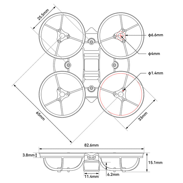 Рама Air65 II Brushless Whoop (чорна)