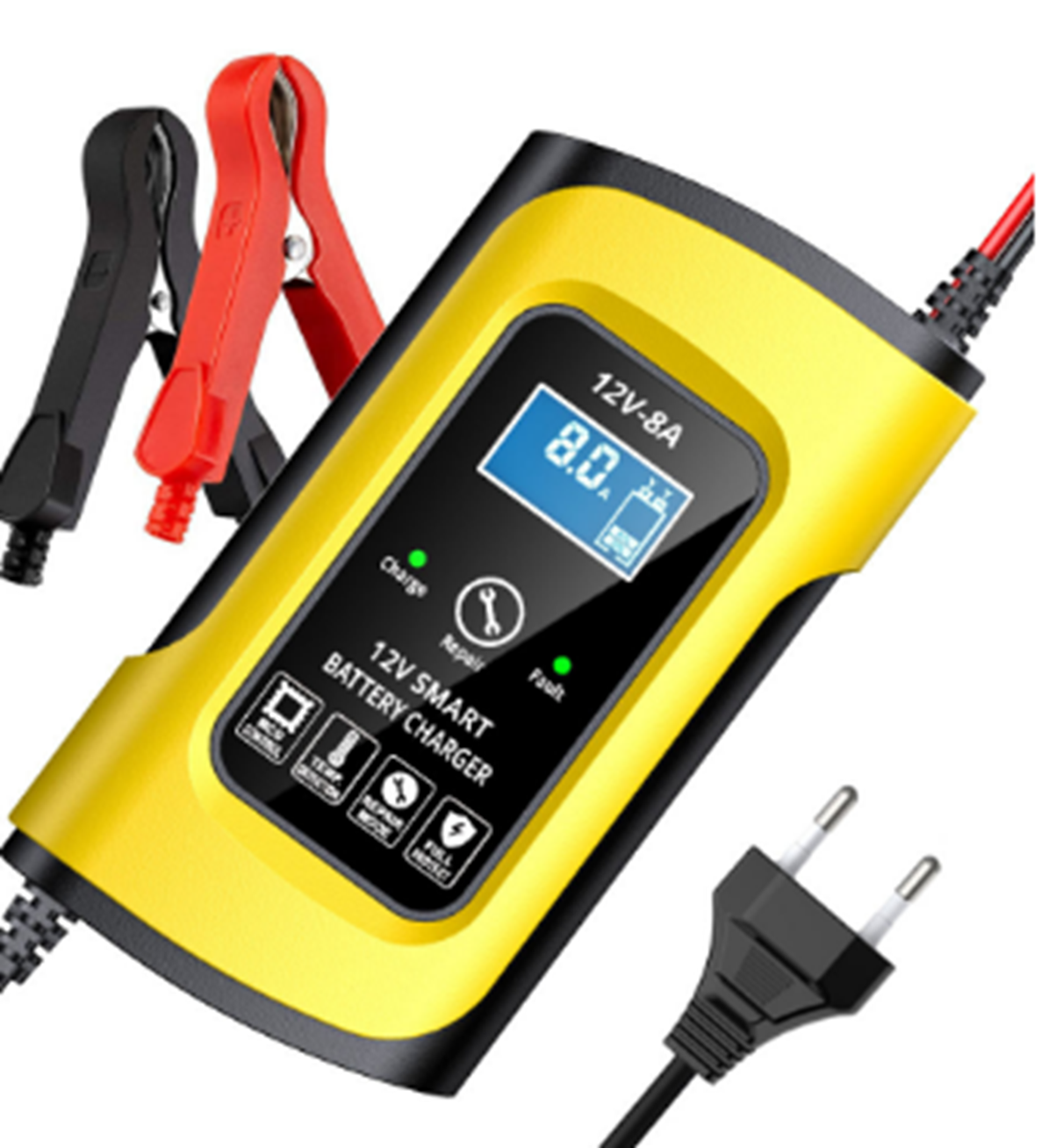 Зарядний пристрій для свинцево-кислотних акумуляторів 12V, 8A, BC-1208 Зарядний пристрій для свинцево-кислотних акумуляторів 12V, 8A, BC-1208
