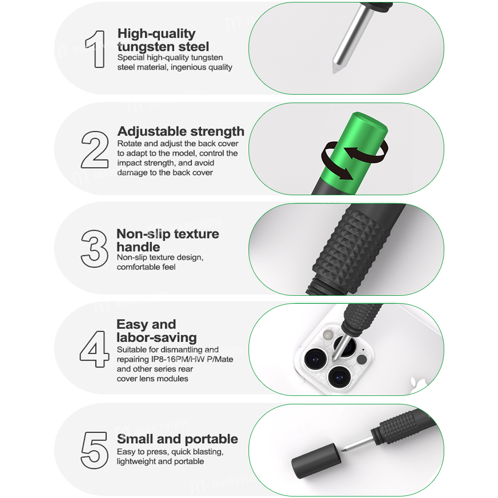 Інструмент для биття скла, керно BG-018